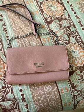GUESS Blush Pink Chain-Handle Crossbody Bag